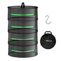 iPower 2ft 4-Layer Hanging Herb Mesh Dry Rack Foldable Drying Net with Zippers Heavy Duty Ring for Hydroponic Plant, Free Storage Bag and Hook Included - size: 4-Layer, style: Black Zippered