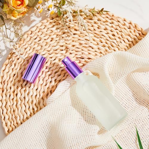 Roshtia 30 Pcs Glass Spray Bottle Clear Empty Bottles Small Refillable Reusable Perfume Bottle with Fine Mist Sprayer Pump for Face Body Travel(3.4 oz,Purple) - color: Purple, size: 3.4 oz