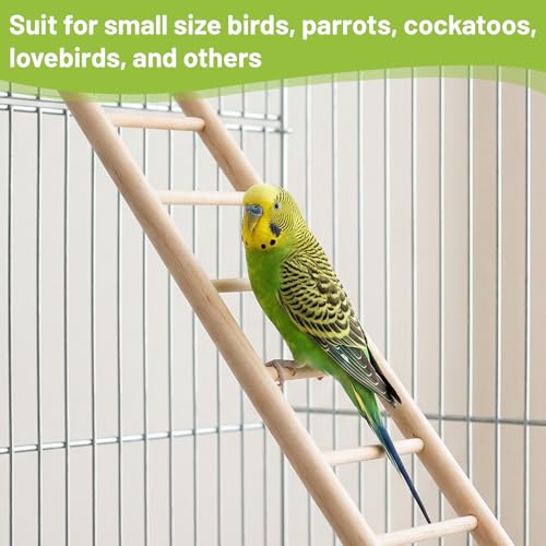 10 Pcs Wood Step Ladder for Bird, 3-10 Step Hanging Bird Ladder Parrot Cage Climbing Toy & Cylindrical Support for Parakeets, Cockatiels, Conures, Lovebirds