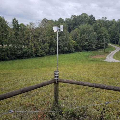 Landhoow Outdoor Weather Station Pole Mounting Kit Anemometer Mounting Pole Universal Mount Brackets for Grassland Wall Eave Roof