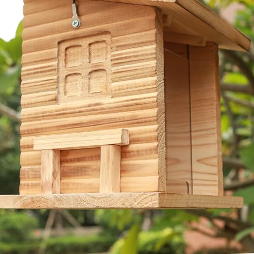 Bird Feeder for Outdoor,Outside Hanging Bird Feeder Mealworms Feeder Squirrel Proof, Bluebird House Feeder with Clear Acrylic Window - Perfect Bird Feeders for Outside