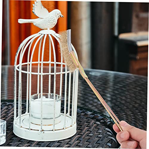 ibasenice 1set Bird Cage Cleaning Brush Steel and Copper Cage Supplies Extra Handle for Easy Cleaning of Bird Droppings Essential Tool - size: 24X3X2CM