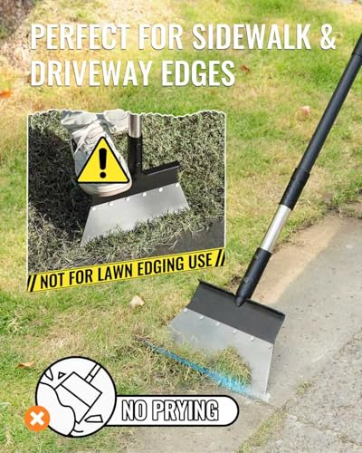 Garden Flat Shovel, Heavy Duty Multifunctional Cleaning Shovel with 60" Adjustable Long Handle, Metal Floor Scraper Tool for Weeding, Scraping, Ice & Snow Removal, Driveway, Sidewalk, Garden, Outdoor
