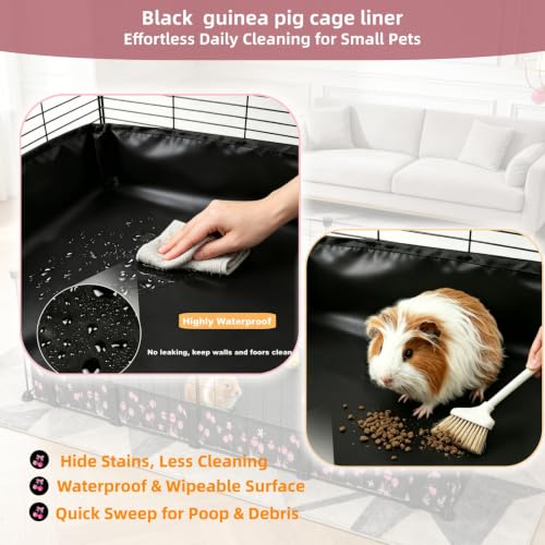DZWLKJ Waterproof Guinea Pig Cage Liner,Washable Tarp Bottom Base,Cherry Graphic,48"x48", Reusable for Rabbit, Chinchilla, Hedgehog, Ferret & Other Small Animals. - size: 48.0"L x 48.0"W x 4.0"H
