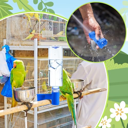 LemonRoad 24 Pcs Bird Drinker Feeder Cups Plastic Water Bottle Cup for Cage Ideal for Pigeon Bottle Chicken Quail Poultry Waterer Accessories(Blue) - color: Blue