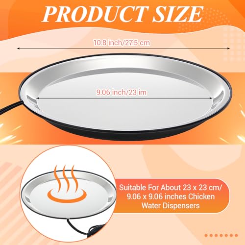 2 PCS Chicken Water Heater for Winter 110V 38W Poultry Drinker Heater Base Surface Temperature can Reach About 140 Fahrenheit Degree Chicken Waterer Electric Deicer Heated Base(Black) - color: Black