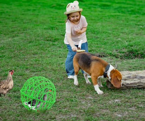 15.7" Ball-Shaped Movable Chicken Coop,Pigeon Rabbit Duck Safe Walking Net,Preventing Trampled by Horse,Predation by Eagles,Dog Bites.Pet Removable Prevent Harassment Safety Hutch(2 Pack) - color: Green(2 Pack)