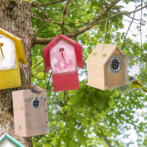 2Pcs Bluebird House Predator Guards, Stainless Steel Wire Mesh | Protects Eastern Bluebird and Babies, Silver, 4 x 6 x 6 inches