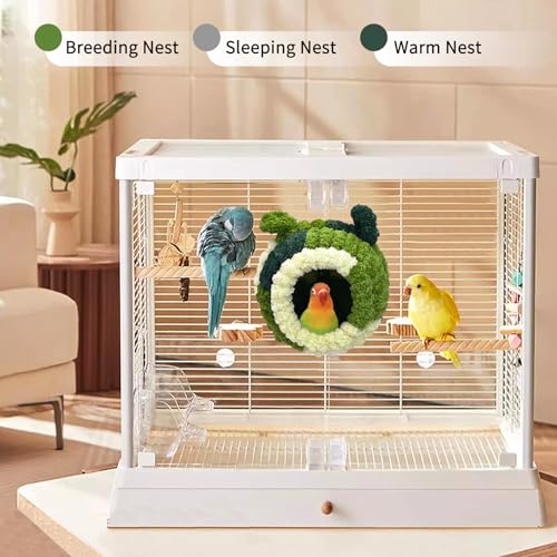 Hamiledyi Bird Nest Warm Snuggle Hut Bird Bed Fluffy Bird Sleeping Bed Parrot Nest Hammock Bird Shed Hut House Plush Snuggle Bird Hammock for Parakeets Cockatiels Conures Lovebirds (Medium) - size: Medium