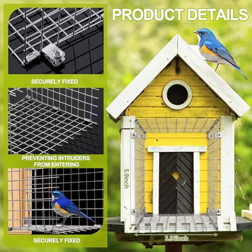 Yaocom 2 Pcs Bluebird House Predator Guards Strong Metal Wire Birdhouse Entrance Protector Guard Bird House Hole Protector Snake Guard for Eastern Bluebird Box