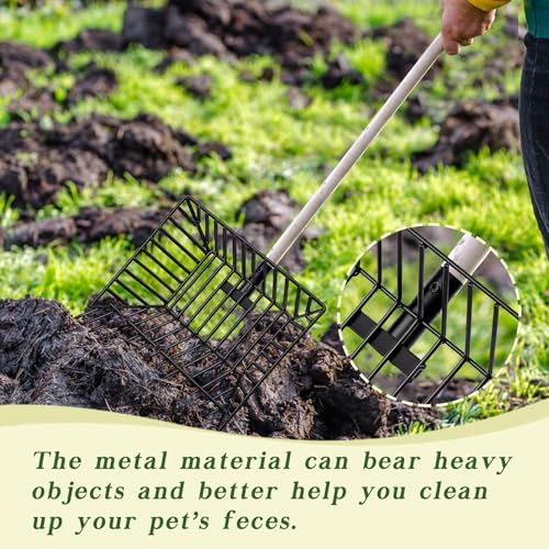 Tandefio 2 Pcs Metal Pitch Fork Replacement Head with Deep Basket Design Metal Manure Fork Head Bedding Rake Replacement Horse Rake Bulk for Horse Stall Picking up Manure Garden Animal Husbandry