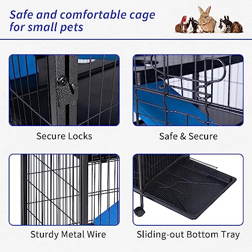 Polar Aurora Metal Small Animal Cage 5 Tiers Homes for Pets Removable Ferret Cage with Lockable Wheels, 50" H Deluxe Chinchilla Cage with Hammock and Removable Tray - size: Large