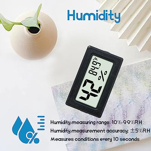 EWPJDK 6 Pack Mini Hygrometer Thermometer Indoor Humidity Meter Digital | Mini Digital Gauge for Humidors, Greenhouse, Garden, Cellar