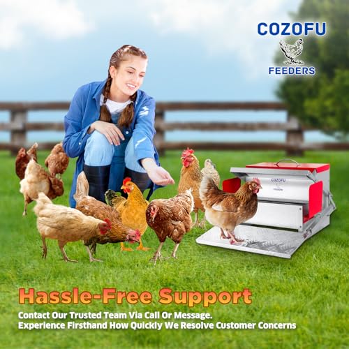 Feeders Automatic Chicken Feeder - Large Capacity for 6-12 Chickens, Lasts 10 Days (25lb Feed), Durable Galvanized Steel, Rat-Proof, No-Spill, Weatherproof Lid - color: Green, size: 25LB