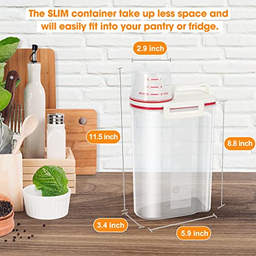 TBMax Rice Storage Container, Airtight Cereal Container Dispenser with Pourable Spout + Measuring Cup, BPA Free Plastic Storage Bin for Pantry Organization and Storage - color: Red