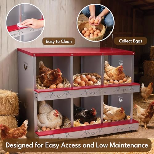 Chicken Nesting Boxes Rollout Egg Laying Collection 2Compartment Red - color: Red, size: 2 HOLE
