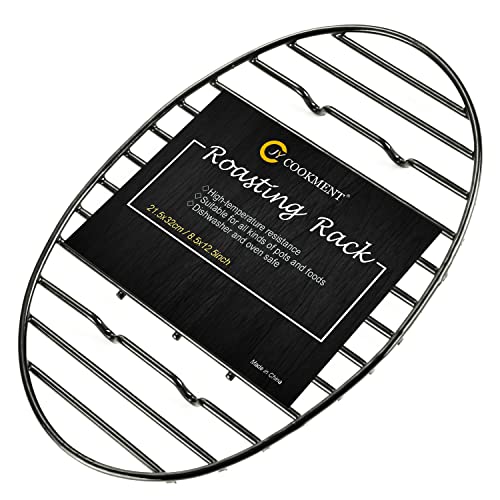 Roasting Rack with Integrated Feet, Cooling Drying Rack With Enameled Coating, PTFE Free, Great for Cooking, Roasting, Drying, Grilling, Dishwasher Safe (12.5"x8.5") - size: 12.5*8.5inch