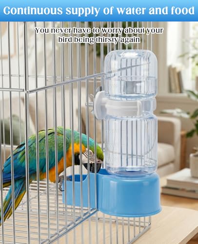 2 PCS Automatic Bird Cage Water Dispenser, Parakeet Parrot Feeder Hanging Drinking