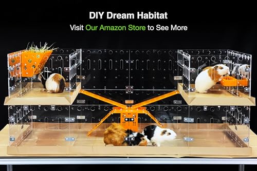 GuineaLoft™ Model-A Acrylic Guinea Pig Cage - Large 4x2ft Expandable C&C | Also Works for Small Roaming Animals Like Rabbits, Button Quails, and Hedgehogs – Visit the GuineaLoft Store - color: Model-A