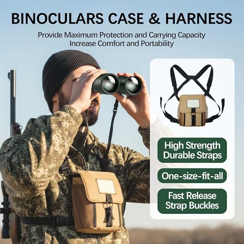 15x54 Binoculars for Adults High Powered with Harness & Phone Adapter | Super Bright BAK4 Optics, Waterproof, Large View, Clear Low Light Vision, for Bird Watching Cruise Travel Hunting Sport - color: Dark Green