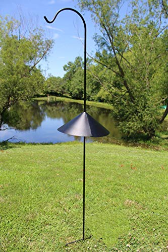 Ashman Black Shepherd Hook 92 Inch (Pack of 2), 1/2-Inch Thick, Solid Metal Single Piece Hook, Super Strong, Rust Resistant, Hanging Plant Baskets, Lanterns, Heavy Bird Feeders & More. - size: 2 Pack