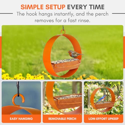 Mosaic Birds Bistro Bird Feeder, Orange, M439-200-O, 1 Piece - color: Orange