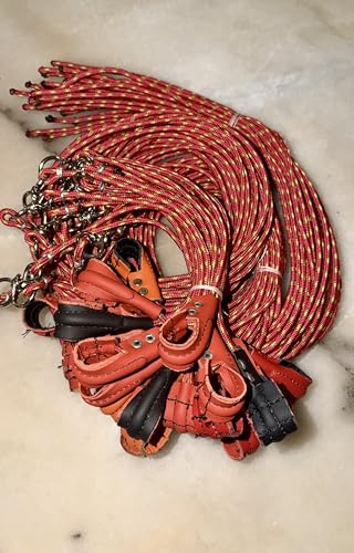Adjustable Poultry Tie Cords for Gallos, White Rope with Leather Loops, 5 Pack Set
