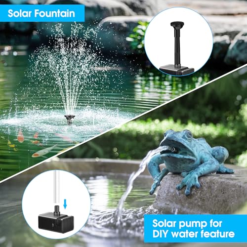 Biling 6.5W Solar Fountain for Bird Bath Attracts Birds with Flowing Water | Solar Water Pump with Multiple Nozzles, DIY Solar Water Feature for Garden Yard Small Fish Pond - size: 6.5W