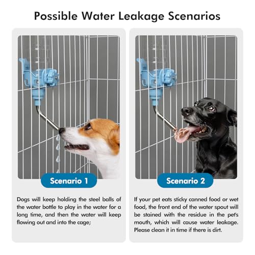 Vannon Dog Crate Water Bottle, 15oz Top-Fill Pet Water Dispenser, Blue | kennel water bottle helps keep pets hydrated longer with fewer refills and easy daily care. - color: Blue, size: 15oz