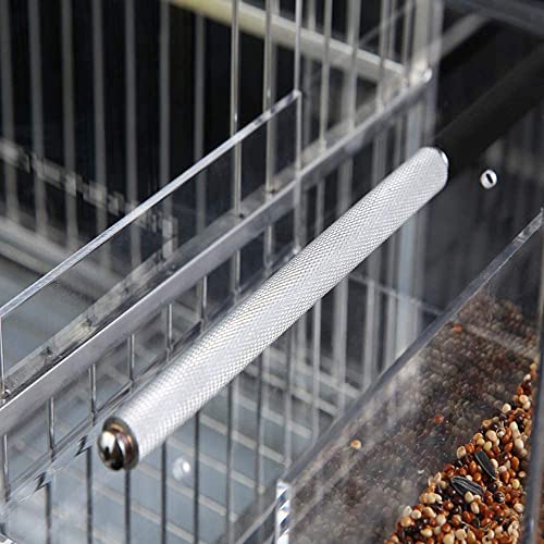 Automatic Bird Feeder No Mess Bird Cage Pet Feeder Seed Food Container for Parakeet Canary Cockatiel Parrot Finch Canary Acrylic (5.1 x 5.1 x 4.3 inch) - size: 5.1 x 5.1 x 4.3 inch