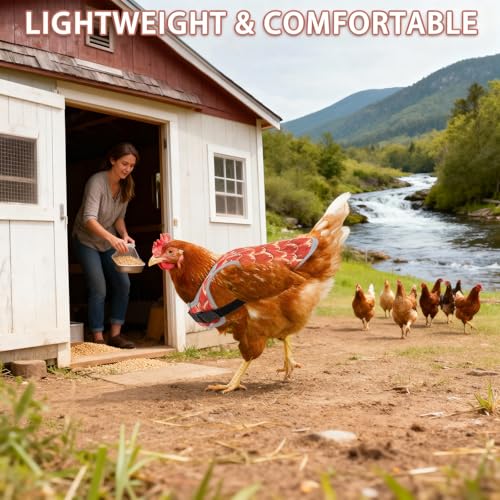 2-Pack Chicken Saddle for Hens, Adjustable Hen Apron Back Protector, Poultry Wing & Back Guard, Feather Protection Jacket for Chicken Mating, Pecking & Plucking Prevention