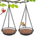 Hanging Bird Feeder, Birdfeeder Hanging for Garden Yard Outside Hanging Bird Feeder Tray - Metal Mesh Platform Feeders for Birds Outside Outdoors Hanging for Attracting Birds, 2Pcs - size: 2 Pack