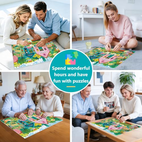 500 Piece Puzzles for Adults,Garden House Floral Countryside Jigsaw Puzzle | Cottage Floral Country with Chickens Puzzles,Challenging Game for Adults Teens Seniors Family Game Night Gift,20.5x15 in - color: Chicks