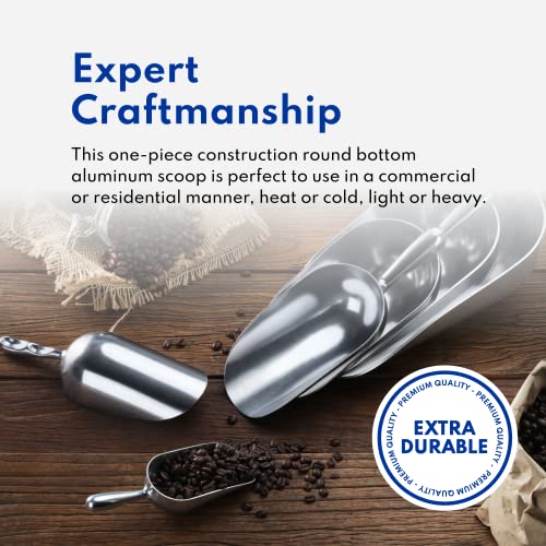 New Star Foodservice 34547 One-Piece Cast Aluminum Round Bottom Bar Ice Flour Utility Scoop, 24 -Ounce, Silver (Hand Wash Only) - size: 24-Ounce