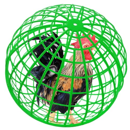 3 PCS 19.6" Movable Ball-Shaped Animals & Poultry Cages,Pet Safe Walking Net, Farm Courtyard Outdoor Accessible Rolling Rabbit Duck Hutch Chicken Coop,Preventing Dog Bites Trampled by Horse - color: Green(3 PCS)