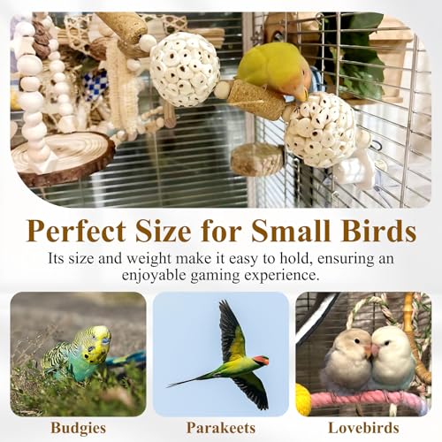 6PCS Natural Sola Balls Bird Chew Toys 2.36", Soft Shredding Biting Toy for Parakeets, Cockatiels, Budgies, Conures, Lovebirds & Small Pets