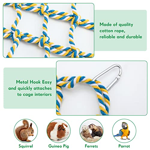 Berlune 6 Pcs Rat Ropes for Cage Rat Cage Accessories Climbing 12.6 x 9.84 Inch Bird Rope Toys for Pet Hammock Hamster Cotton Bridge Bird Ladder for Small Animal Habitat Play