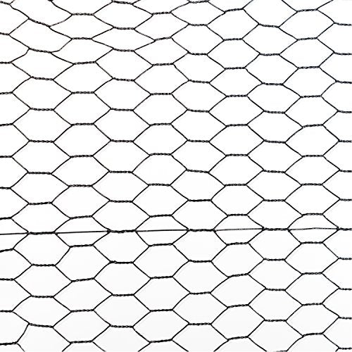 Fencer Wire 20 Gauge Black Vinyl Coated Poultry Hex Netting with 1 inch Mesh (5 ft. x 150 ft.) - size: 5 ft. x 150 ft.