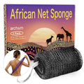 ARCH&M African Exfoliating Net Sponge Authentic, 53" Extra-Long Loofah | Quick-Dry Mesh Body Scrubber, Smoother Skin, Women and Men Daily Use, Gentle for Sensitive Skin, Travel Spa Gifts - color: Black