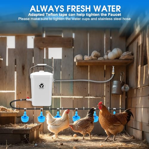 Automatic Chicken Waterer Float Controlled, 3 Gallons Poultry Waterer Dispenser with Hose Attachment, Poultry Automatic Drinking Accessories for Chicks, Duck, Goose, Turkey - size: 3 Gallon with soft tube