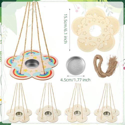 DoubleFill 48 Pack Bird Feeder Craft Kits for Kids Ages 3-8 DIY Wooden Bird Feeder to Build Arts and Crafts for Kids DIY Your Own Unfinished Wooden Ornaments Painting Kits Outdoor Summer Craft
