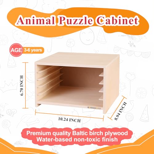 MONTESSORI OUTLET Animal Puzzle Cabinet for 3-6 Years Montessori Education at School and Home - color: Animal Cabinet
