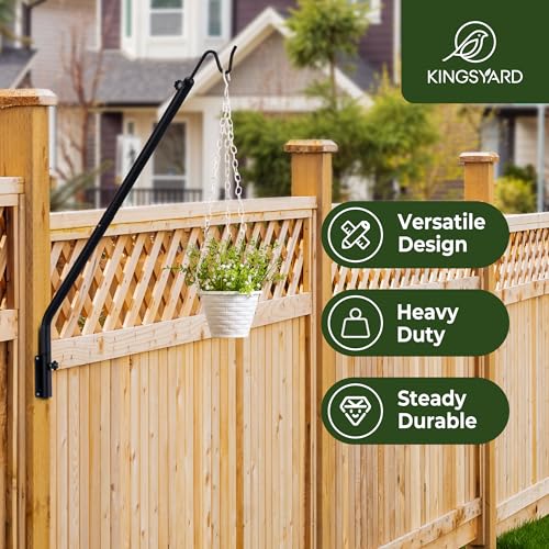 Kingsyard 2 Pack Heavy Duty Wall Mounted Deck Hook, 27"-39" Adjustable Metal Plant Wall Hanger for Hanging Bird Feeders, Planters, Lanterns, Wind Chimes, Wall Mounted - size: 27"-39" Wall Mounted