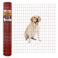Red PVC Coated Welded Wire Fence 48" x 50' Roll, 2"x3" Mesh, 16 Gauge | Vinyl Coated Garden Fencing, Yard & Pet Barrier, Chicken Wire Fencing, Dog Enclosure Mesh, Vegetable Plant Protector - color: Red, size: 2''x3'' 16GA 48''x50'