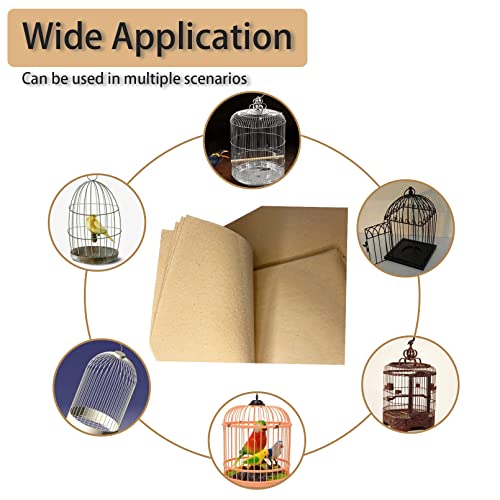 Hamiledyi 12 PCS Bird Gravel Paper Special Sea Sand Liner for Page Parrot Cage Gravel Paper Mat 17x11 Inches Disposable Cushion Pads for Bird Parakeet Budgie