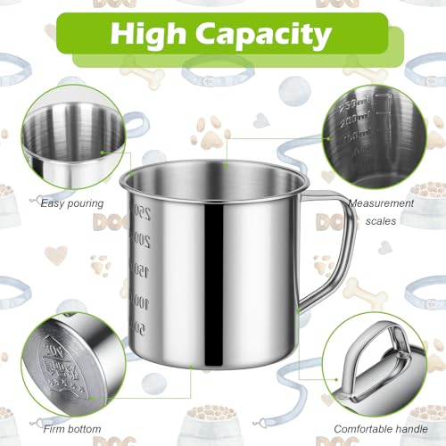 Dog Food Scoop 1 Cup,304 Stainless Steel Dog Food Measuring Cup,1 Cup Pet Food Scoop for Dogs Cats - size: 1 cup