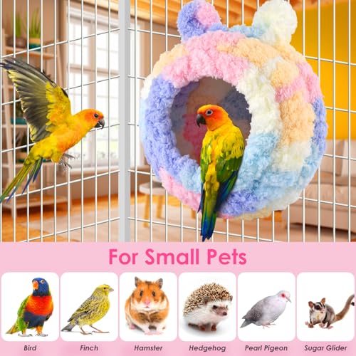 KATUMO Lovebird Nest, Bird Breeding Bed Parrot Snuggle Hut Conure House for Budgie Cockatiel Conure Lovebird Canary Finch Hamster Small Pets - size: L (Pink)