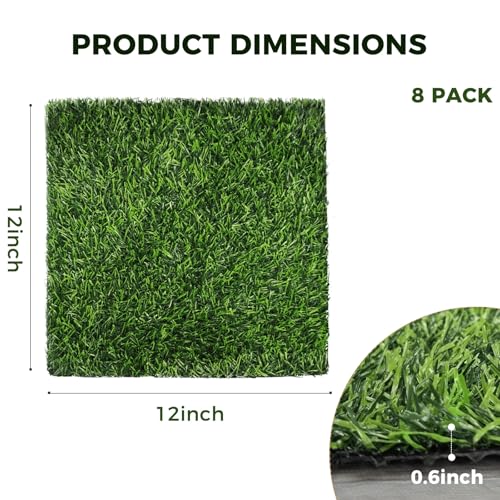 8-Pack Washable Chicken Nesting Pads for Chicken Coop Box, 12" x 12" Artificial Grass Nesting Pads for Chicken