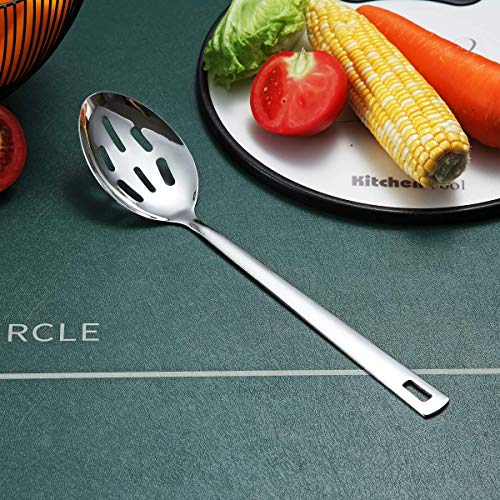 Berglander Stainless Steel Slotted and Basting Spoon, Heat Resistant, Non-Stick, Dishwasher Safe, Easy to Clean - size: D. Slotted Spoon