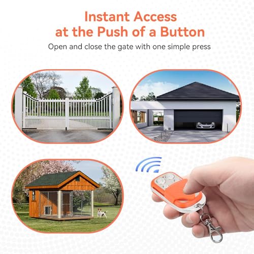 4Pcs Garage Door Opener Remote for 433.92MHz, HCS301 Rolling Code Chip Automatic Gate Opener Remote Replacement for Barn Doors, Warehouse Doors & Chicken Coop Doors, up to 131FT